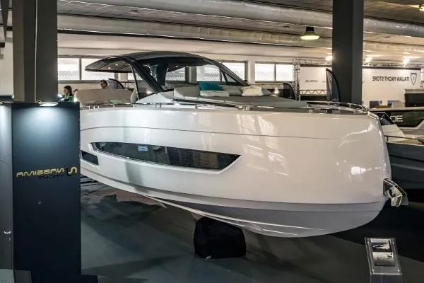  Yacht Photos Pics Nassima Yacht N40 2025 model on display in a showroom.