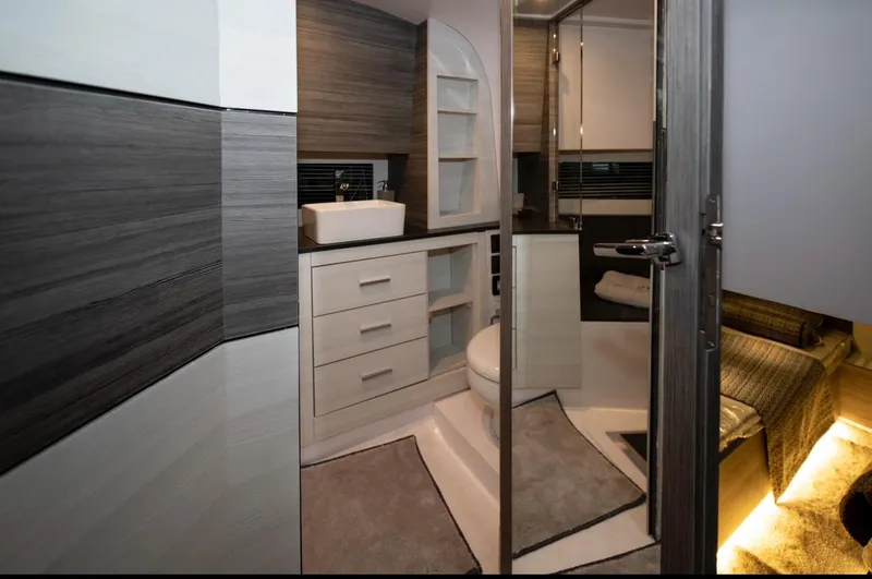  Yacht Photos Pics Modern bathroom interior on Nassima Yacht N40, 2025 model, featuring sleek design and luxury amenities.