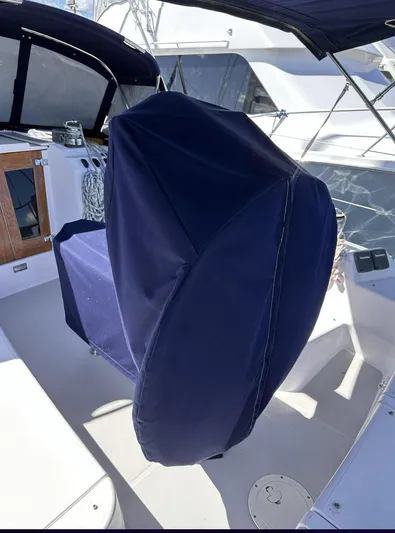 Sea Urchin Yacht Photos Pics 2013 Catalina 355 yacht cockpit with covered steering wheel and seating area.