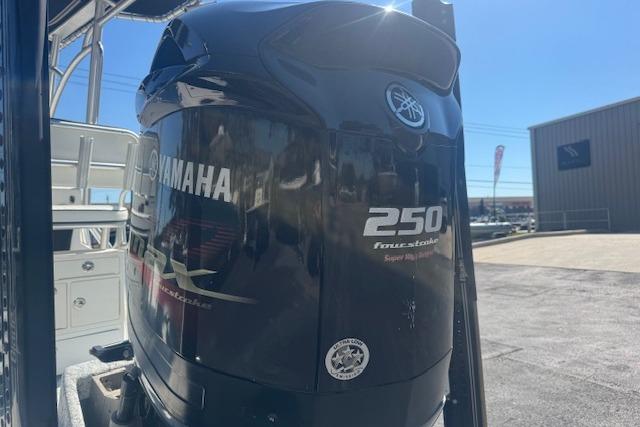 2016 Dargel Kat 250 HDX with Yamaha 250 outboard motor in a sunny outdoor setting.