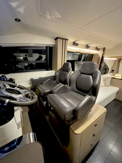 Kara Mia II Yacht Photos Pics Interior of 2019 Azimut 55 Motor Yacht with luxurious seating and modern design.