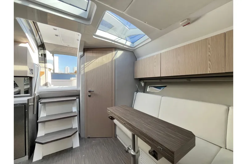  Yacht Photos Pics Interior of 2024 Sessa Marine C38 yacht with modern design and skylights.