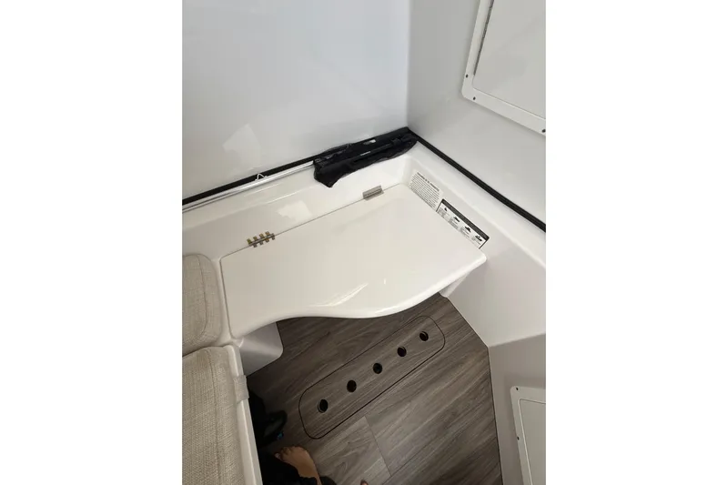 Scungilli Yacht Photos Pics 2023 Sportsman Open 352 Center Console interior with sleek design and modern flooring.