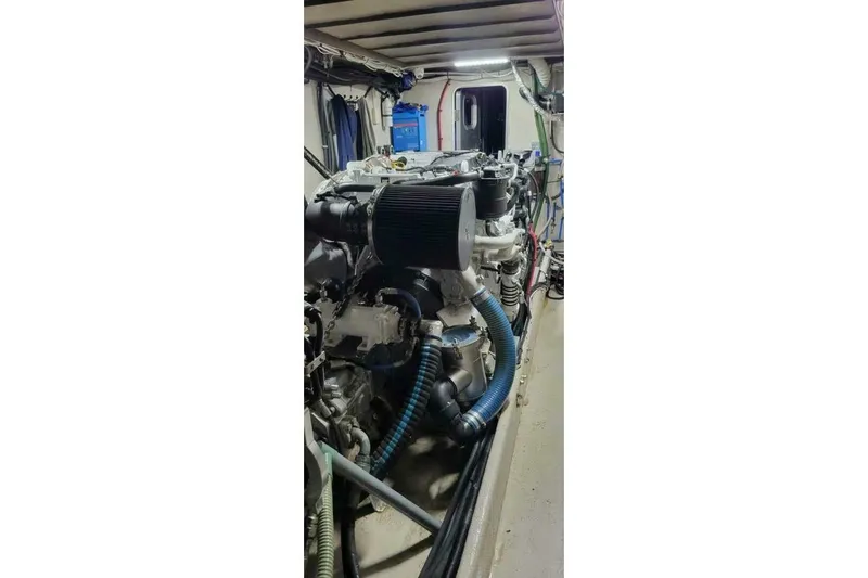 Alliance Yacht Photos Pics Engine room of 2022 Custom Freestyle Marine 32 with visible components and wiring.
