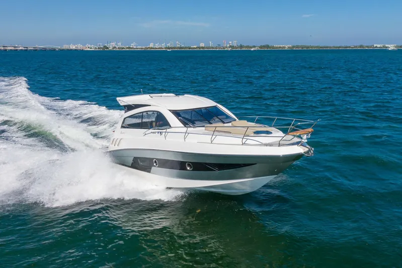  Yacht Photos Pics 2026 Hanover 375 yacht cruising on open blue waters.