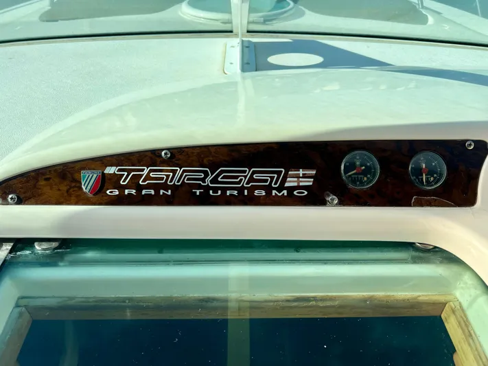  Yacht Photos Pics 1999 Fairline Targa 48 Open dashboard with "Gran Turismo" branding and gauges.