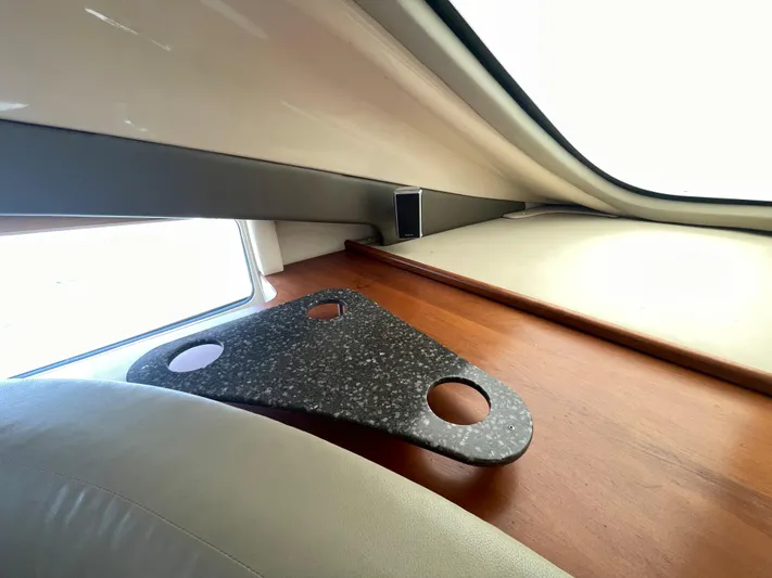 Summer Girl Yacht Photos Pics Interior of 2007 Cruisers Yachts 497 Sport Sedan with modern design elements.