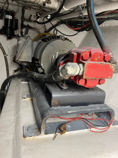 Mi Lana Yacht Photos Pics Engine room of a 1973 Little Hoquiam fishing vessel showing mechanical components.