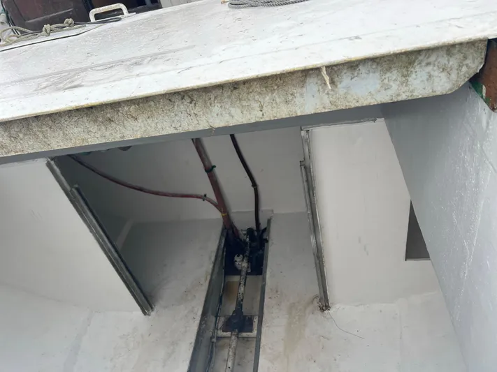 Mi Lana Yacht Photos Pics 1973 Little Hoquiam Fishing Vessel interior showing engine compartment and wiring.