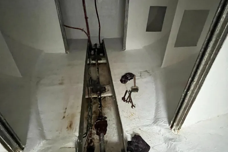 Mi Lana Yacht Photos Pics Interior of a 1973 Little Hoquiam fishing vessel showing mechanical components.