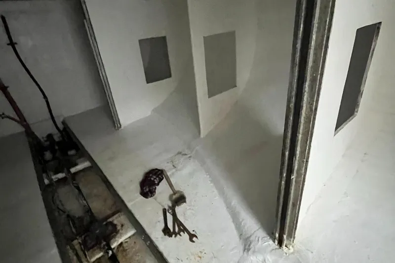 Mi Lana Yacht Photos Pics Interior of a 1973 Little Hoquiam fishing vessel under maintenance.