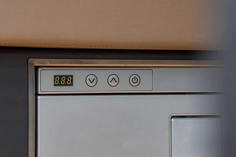  Yacht Photos Pics Control panel on 2024 Pardo Yachts P43, featuring digital display and buttons.