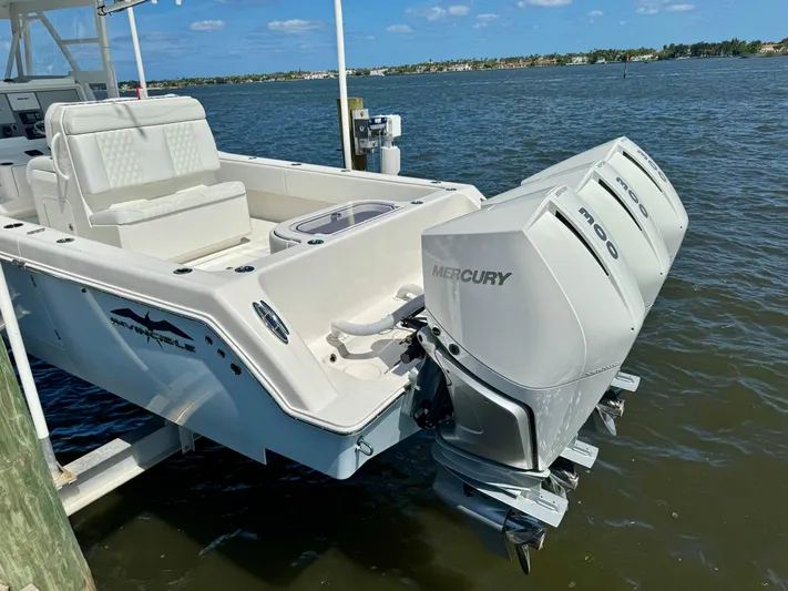  Yacht Photos Pics 2020 Invincible 36' Open Fisherman with triple Mercury 400 engines on water.