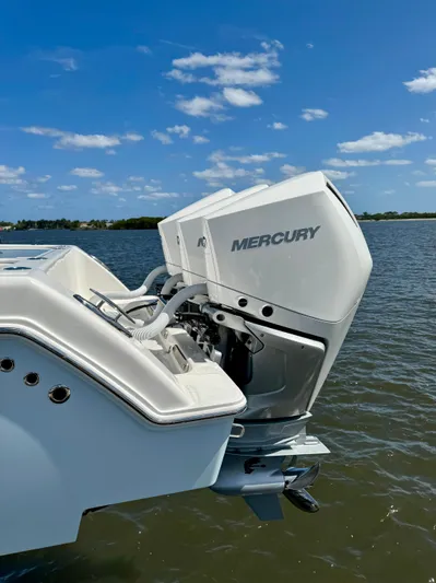  Yacht Photos Pics 2020 Invincible 36' Open Fisherman with Mercury outboard engines on the water.