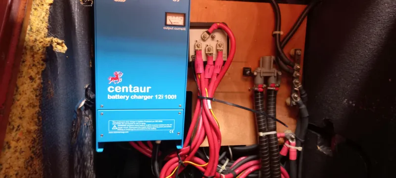 Kaskara Yacht Photos Pics Battery charger setup on 2007 Beneteau Oceanis Clipper 523 sailboat.