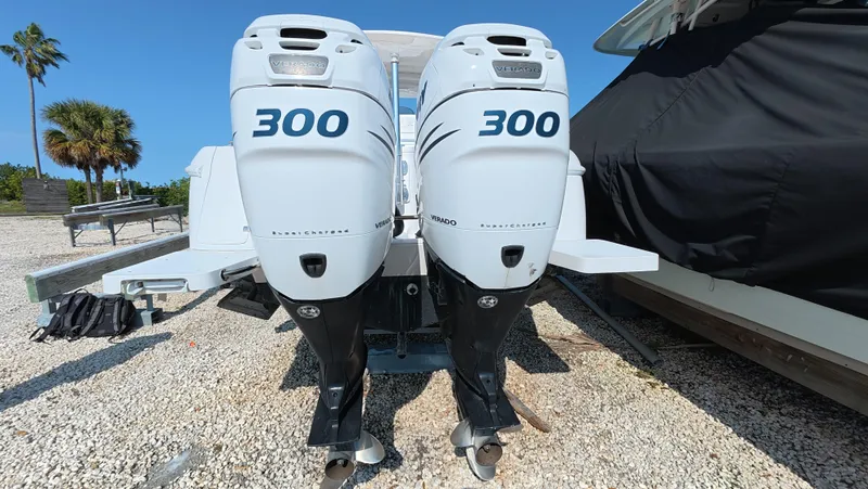 Johnny Be Good Yacht Photos Pics Twin 300 horsepower outboard engines on a 2012 Intrepid 327 CC boat.