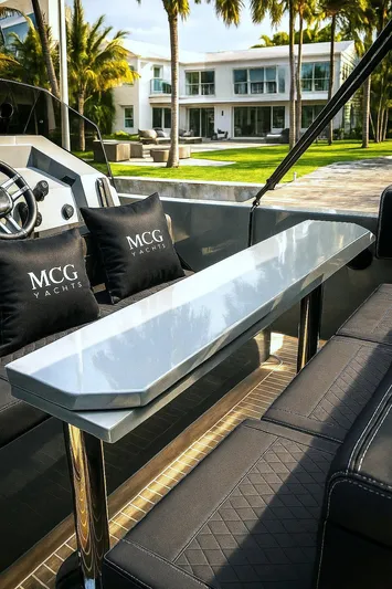  Yacht Photos Pics 2022 De Antonio Yachts D28 Open with sleek seating and modern design.