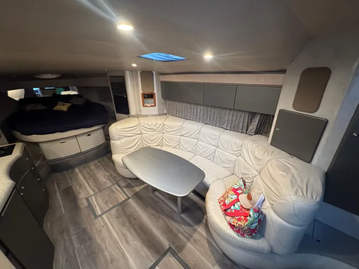 Cash Is King Yacht Photos Pics Interior of a 2002 Formula 40 PC yacht with plush seating and modern decor.