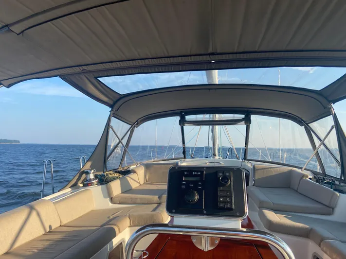 Padraigin II Yacht Photos Pics Luxurious 2016 Jeanneau 58 yacht interior with spacious seating and ocean view.