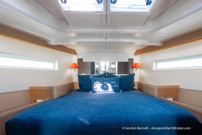 No Regrets Yacht Photos Pics Luxurious cabin interior of 2019 Jeanneau Sun Odyssey 440 yacht.