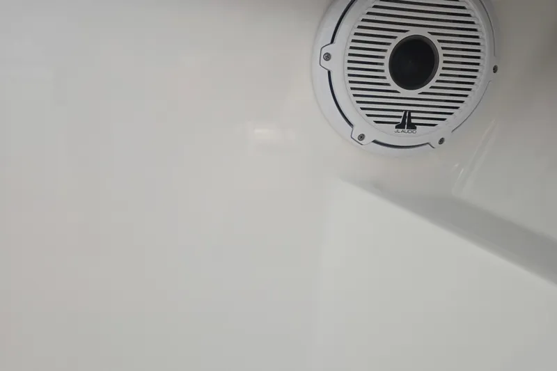 Humble Beginnings Yacht Photos Pics Speaker on 2022 Invincible 33 Catamaran, featuring JL Audio marine sound system.