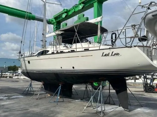 Last Love Yacht Photos Pics Sailboat "Last Love" on dry dock, Passport 545 Vista, 2014 model.