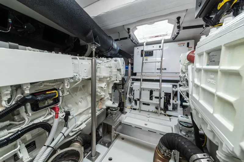  Yacht Photos Pics Engine room of Azimut Magellano 60 yacht, year 2025.