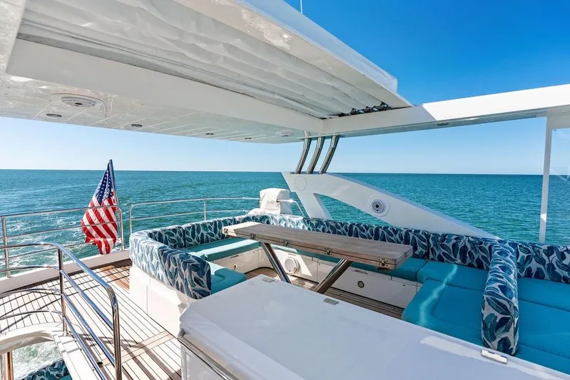 It's Enough Yacht Photos Pics Luxurious 2013 Sunseeker Manhattan 73 yacht with ocean view and elegant seating area.