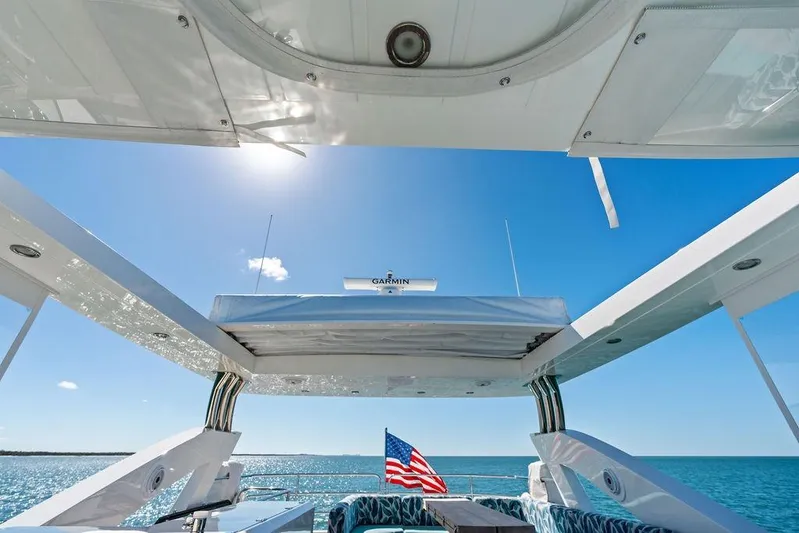 It's Enough Yacht Photos Pics Sunseeker Manhattan 73 yacht deck with ocean view, 2013 model.