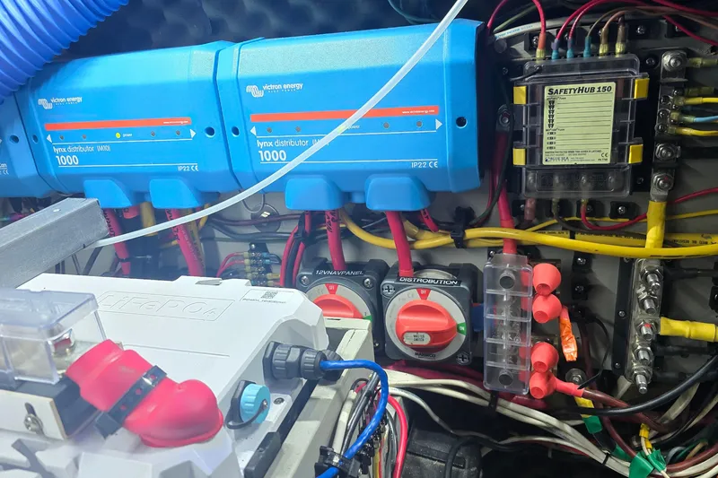 Omorfi Thea Yacht Photos Pics Electrical system of a 1993 Amel Santorin yacht with Victron Energy components.