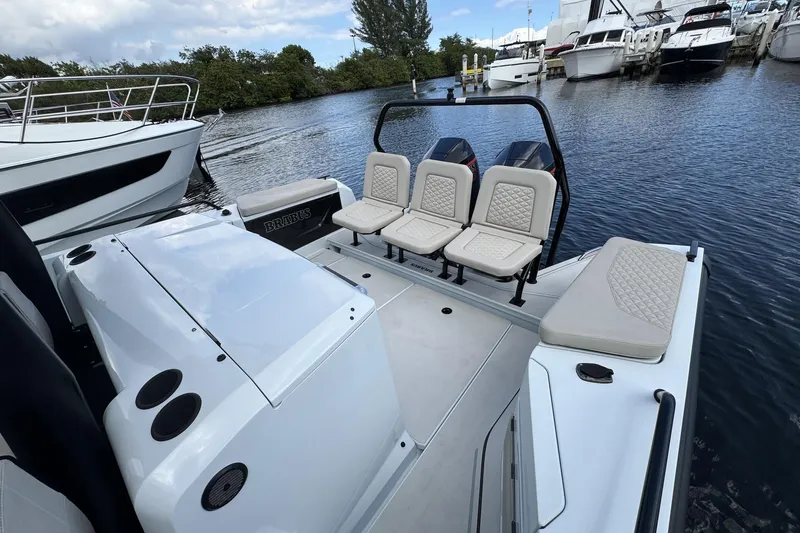 Kraken Yacht Photos Pics 2023 BRABUS Shadow 900 ST luxury boat with sleek seating and modern design.