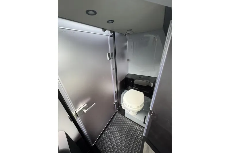 Kraken Yacht Photos Pics 2023 BRABUS Shadow 900 ST bathroom interior with modern design and sleek fixtures.