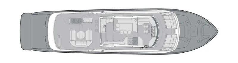  Yacht Photos Pics Top view layout of 2027 CL Yachts CLX99 luxury yacht design.
