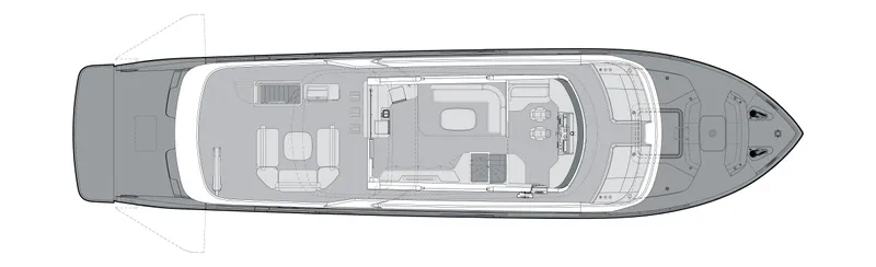  Yacht Photos Pics Top view layout of 2027 CL Yachts CLX99 luxury yacht design.