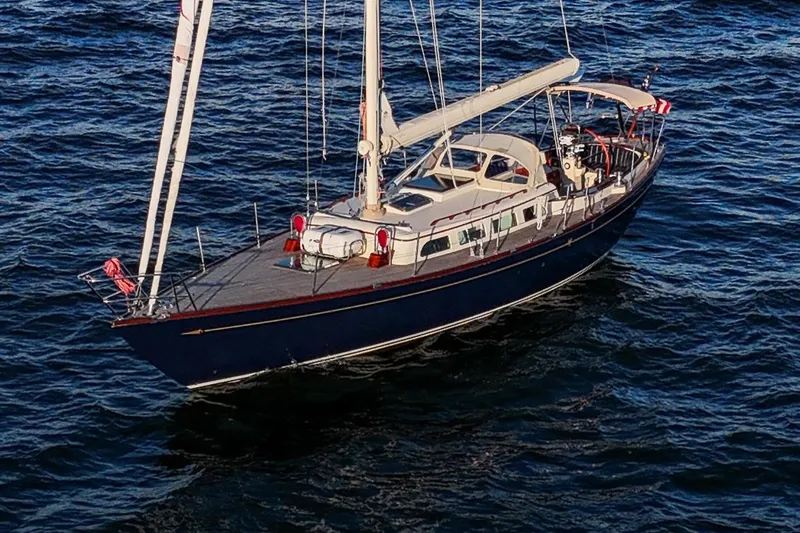 Dream Girl Yacht Photos Pics 2007 Morris Yachts M42 sailboat on calm blue water.