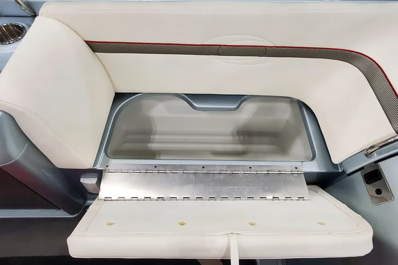  Yacht Photos Pics 2011 Formula 310 FX5 Bowrider seat with storage compartment open.
