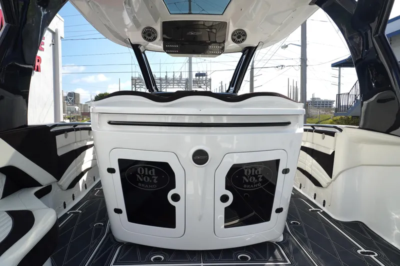  Yacht Photos Pics Interior of 2021 MTI V42 boat with sleek design and modern amenities.