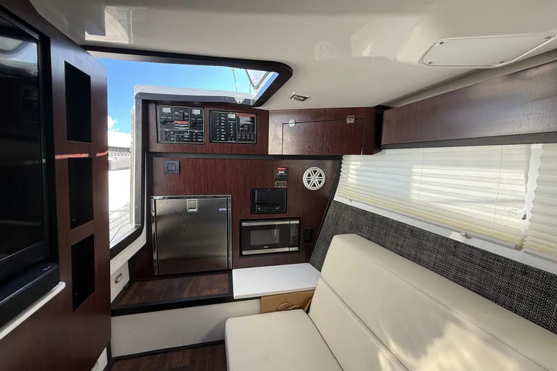  Yacht Photos Pics Interior of 2022 Monterey 385SS Super Sport boat with modern amenities and sleek design.