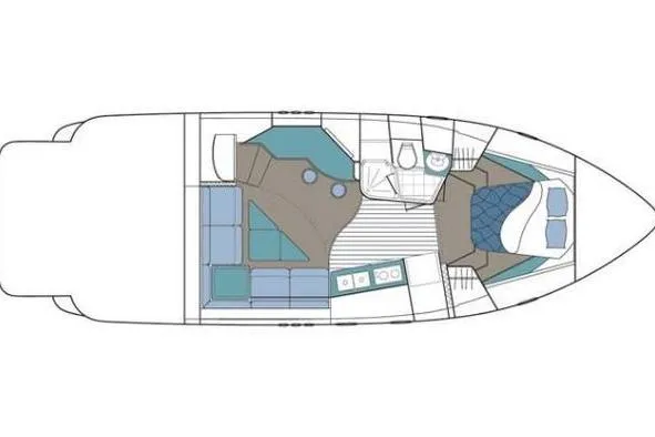  Yacht Photos Pics Floor plan of 2005 Cruisers 420 yacht, featuring cabin layout and amenities.