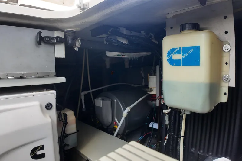  Yacht Photos Pics Engine compartment of 2012 Azimut 40 FLY yacht with Cummins Marine components.