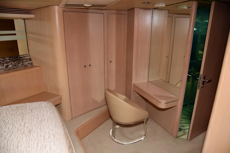 Talisman Yacht Photos Pics Interior of 1989 Striker 62 Convertible yacht.