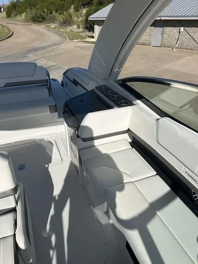 Only A Formula Yacht Photos Pics 2025 Formula 310 Bowrider interior with sleek seating and modern dashboard design.