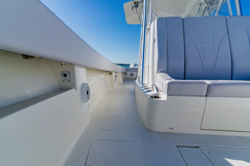  Yacht Photos Pics 2012 SeaVee 390B boat interior with sleek seating and modern design.