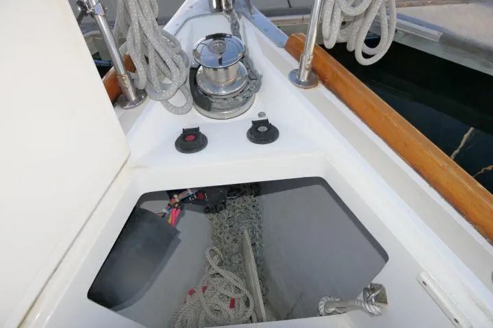 C Otter Yacht Photos Pics Tartan 3700 sailboat deck with winch and ropes, 2002 model.