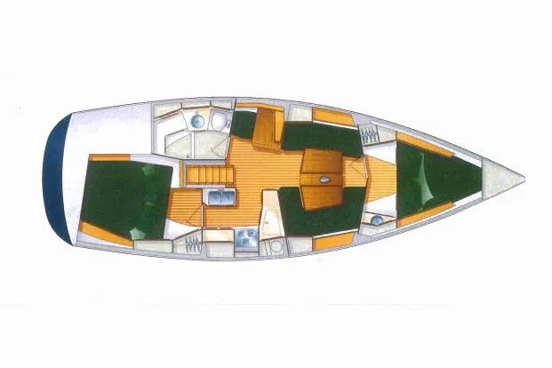 C Otter Yacht Photos Pics Floor plan of a 2002 Tartan 3700 sailboat, featuring interior layout and amenities.