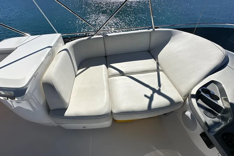  Yacht Photos Pics Luxurious seating area on 2023 Princess F45 yacht, overlooking serene blue waters.