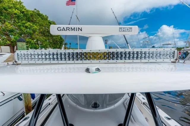  Yacht Photos Pics 2020 Contender 44 ST boat with Garmin xHD2 radar and LED light bar.