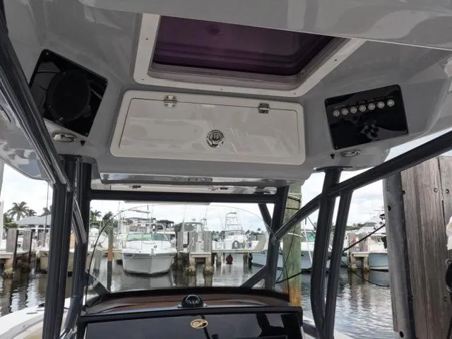  Yacht Photos Pics Interior view of 2017 Sea Fox 288 Commander boat at marina.
