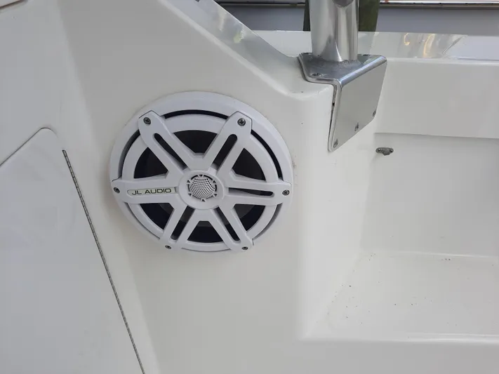 Foam O Yacht Photos Pics JL Audio speaker on Cabo 45 Express boat, year 2000.