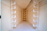 Interior view of a 2016 Leopard 40 yacht showing white PVC piping system.